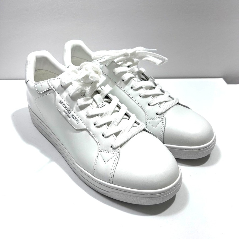 MICHAEL Michael Kors Keating Lace Up Leather Men's Optic White US 8.5M  - No Box